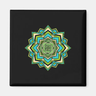 Mandala Lotus Buddha Zen Art Botanical Succulent F Magnet