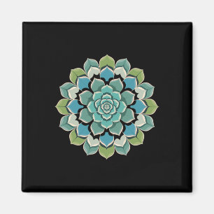Mandala Lotus Buddha Zen Art Botanical Succulent F Magnet
