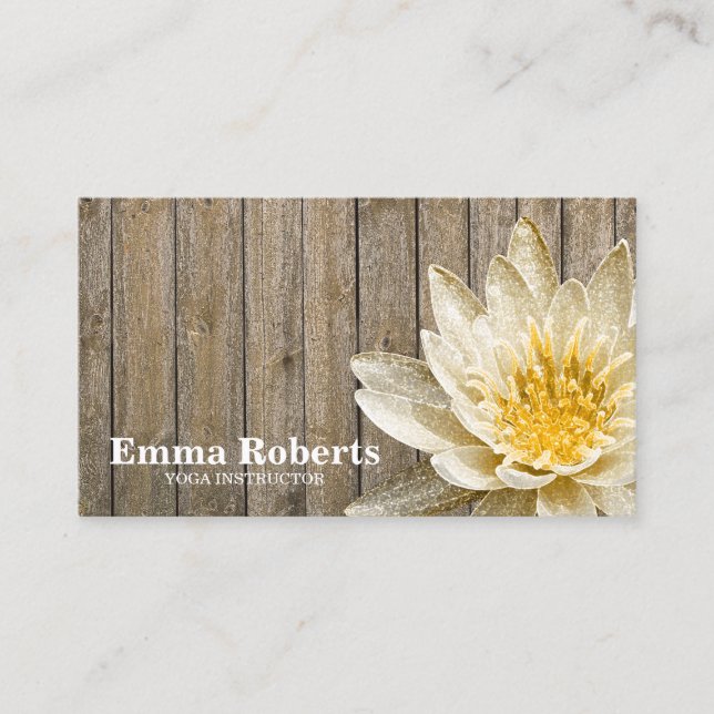 MANDALA LOTUS CUSTOMIZED WOODEN YOGA  INSTRUCTOR B BUSINESS CARD (Front)