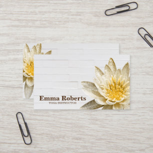 MANDALA LOTUS CUSTOMIZED WOODEN YOGA  INSTRUCTOR B BUSINESS CARD