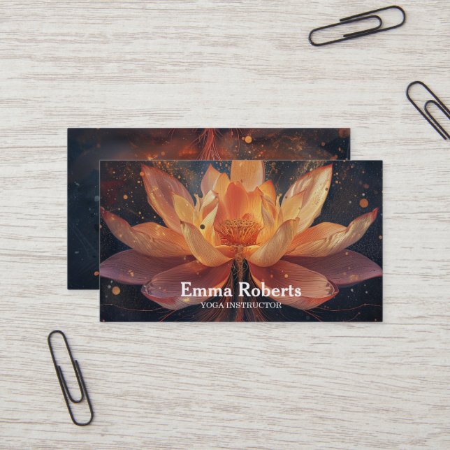 MANDALA LOTUS CUSTOMIZED YOGA  INSTRUCTOR BUSINESS CARD (Front/Back In Situ)