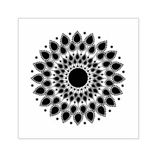 Mandala Lotus Flower Rubber Stamp