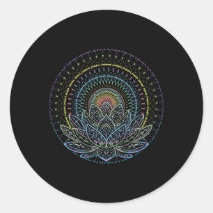 Mandala Lotus Flower Yoga Classic Round Sticker