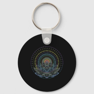 Mandala Lotus Flower Yoga Key Ring
