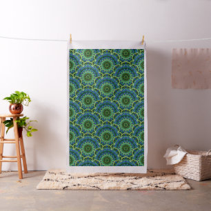 Mandala Lotus green blue + your ideas Fabric