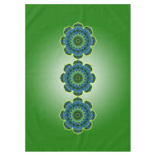 Mandala Lotus green blue + your ideas Tablecloth