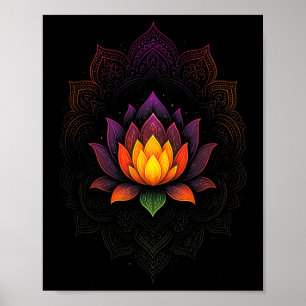 Mandala Lotus Yoga Meditation Pilates Spiritual Poster