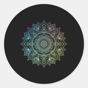 Mandala Lotus Zen Art Boho Buddha Botanical Succul Classic Round Sticker