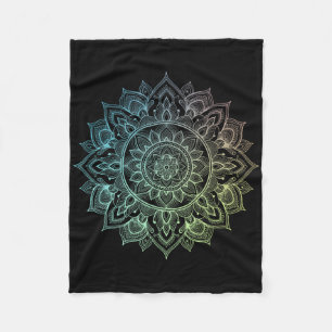 Mandala Lotus Zen Art Boho Buddha Botanical Succul Fleece Blanket