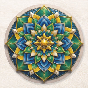 Mandala Luxe Keychain - 01 Round Paper Coaster