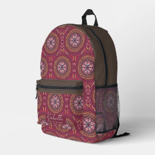 Mandala Magenta Printed Backpack