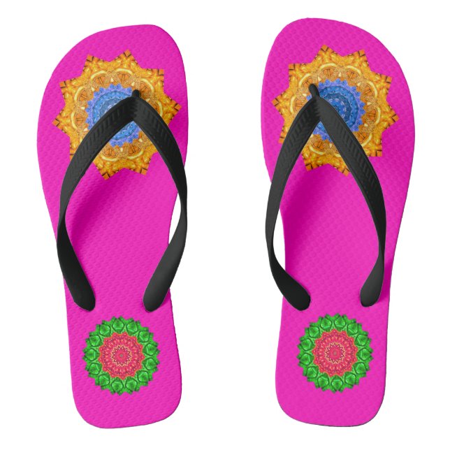 Mandala Magic Chakra Enhancing Fuschia Thongs (Footbed)