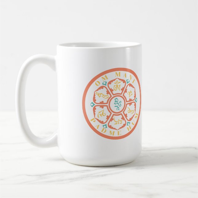 Mandala Mantra Two-Tone Coffee Mug (Left)