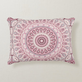 Mandala Medallion in Dusty Rose Pink and Mauve Decorative Cushion