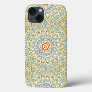 Mandala Medallion in Green, Blue and Orange iPhone 13 Case