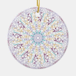 Mandala  meditation floral ceramic ornament