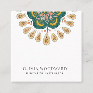 Mandala Meditation Instructor Square Business Card