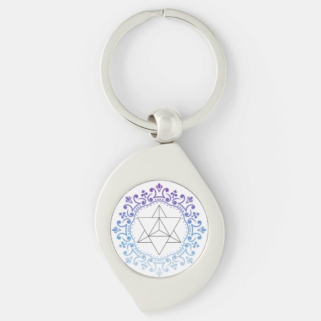 Mandala Merkaba Yoga Spiritual Key Ring (Front)