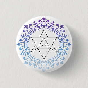 Mandala Merkaba Yoga Spiritual Meditation 3 Cm Round Badge