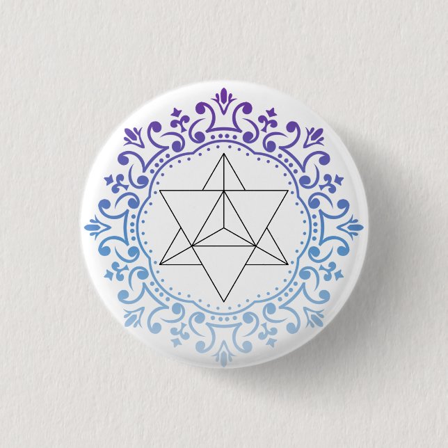 Mandala Merkaba Yoga Spiritual Meditation 3 Cm Round Badge (Front)