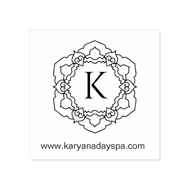 Mandala Monogram Exotic Spa Beauty Henna Rubber Stamp (Imprint)