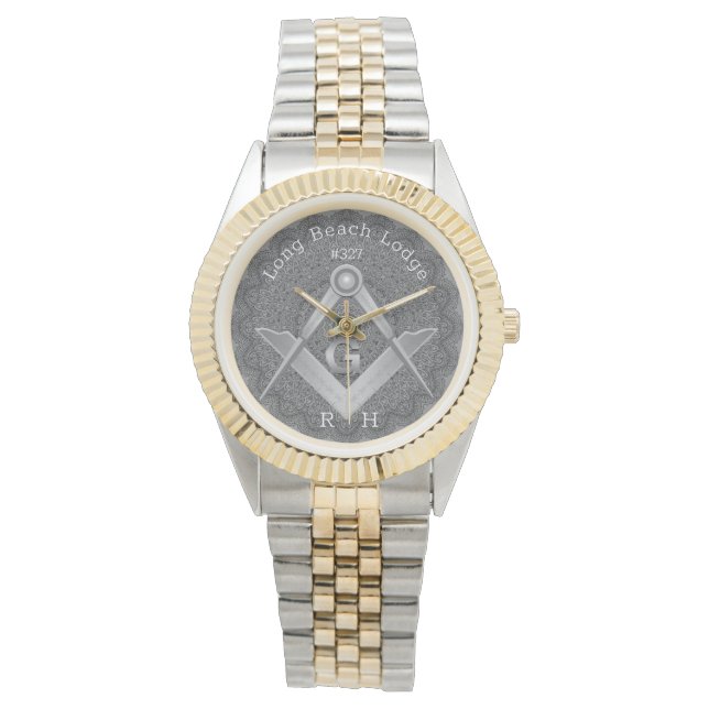 Mandala Monogram Masonic Lodge Watch (Front)