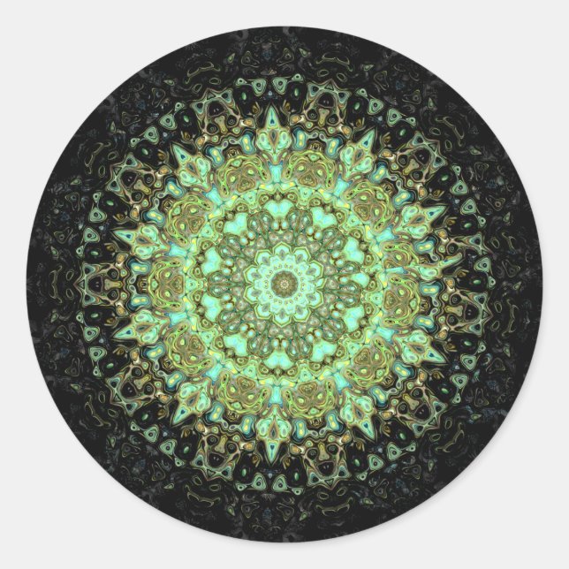 Mandala monsters classic round sticker (Front)