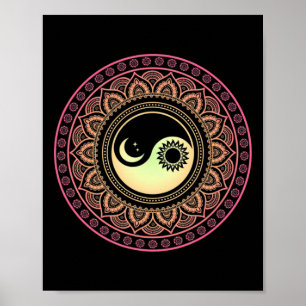 Mandala Moon And Sun Yin Yang Poster