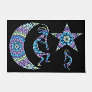Mandala Moon Star Kokopelli Doormat