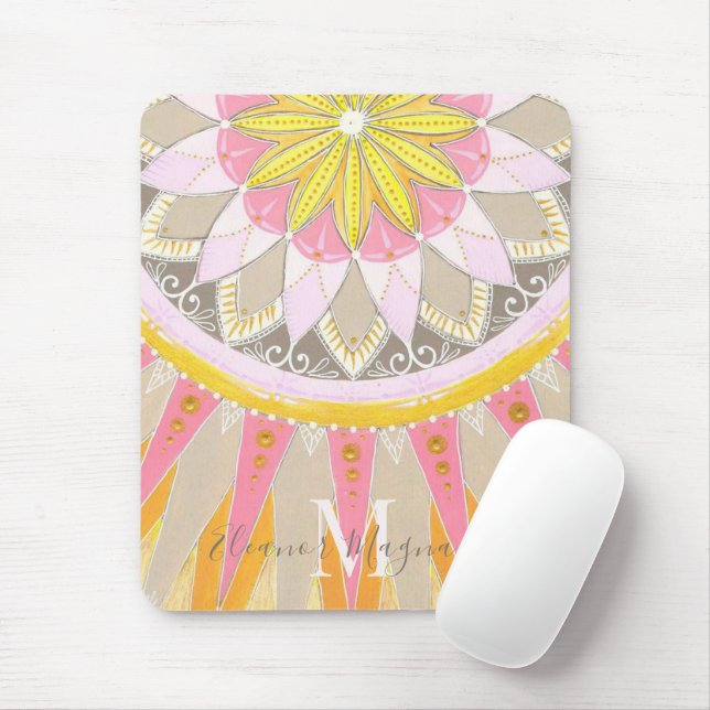 Mandala Morning Sun Fashionable Mousepad (With Mouse)