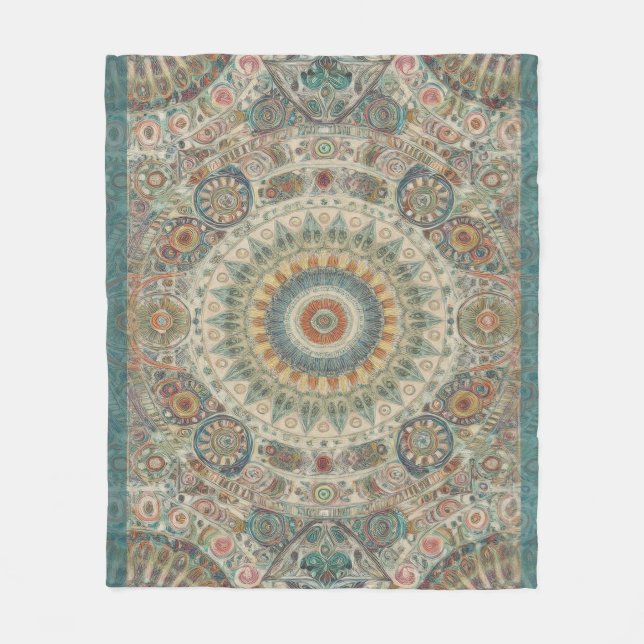 Mandala Mosaic Fleece Blanket (Front)