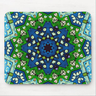 Mandala Mosaic Rosette Boho Retro Hippie Mouse Pad