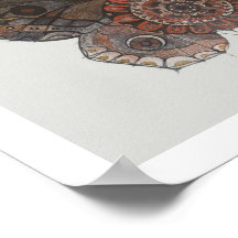 Mandala moth poster by Shelley