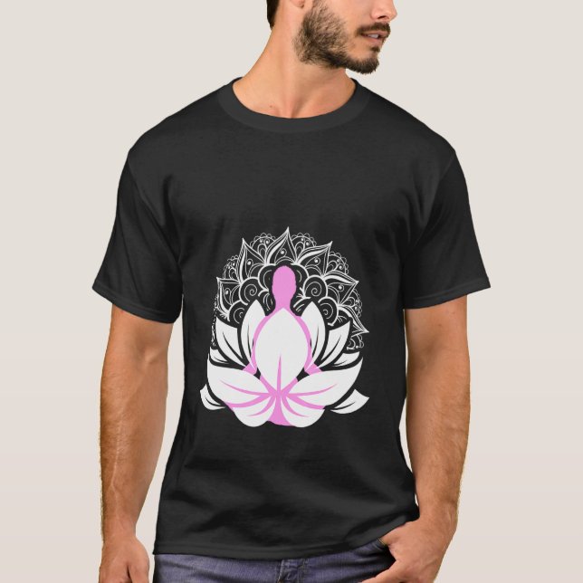 Mandala Namaste Meditation Yoga Spiritual Art Chak T-Shirt (Front)