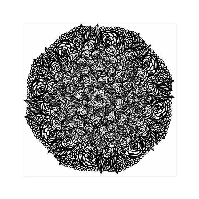 Mandala Nature Floral                              Rubber Stamp (Imprint)