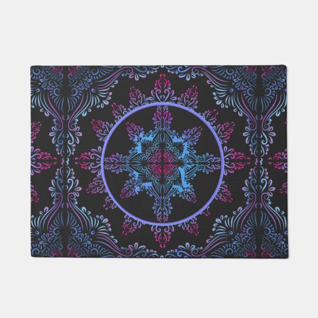 Mandala Night Flower Doormat (Front)