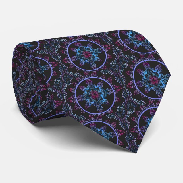 Mandala Night Flower Tie (Rolled)