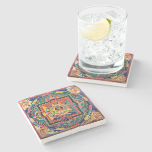 Mandala of Amitayus Tibet 19th Century Art Stone Coaster