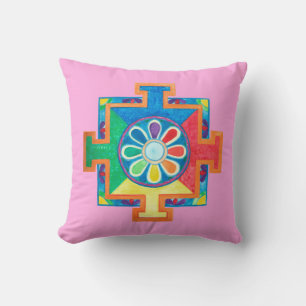 Mandala of Creation Watercolor Cushion