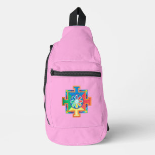 Mandala of Creation Watercolor Pink Sling Bag