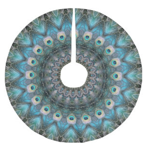 Mandala Of Peacock Eyes Brushed Polyester Tree Skirt