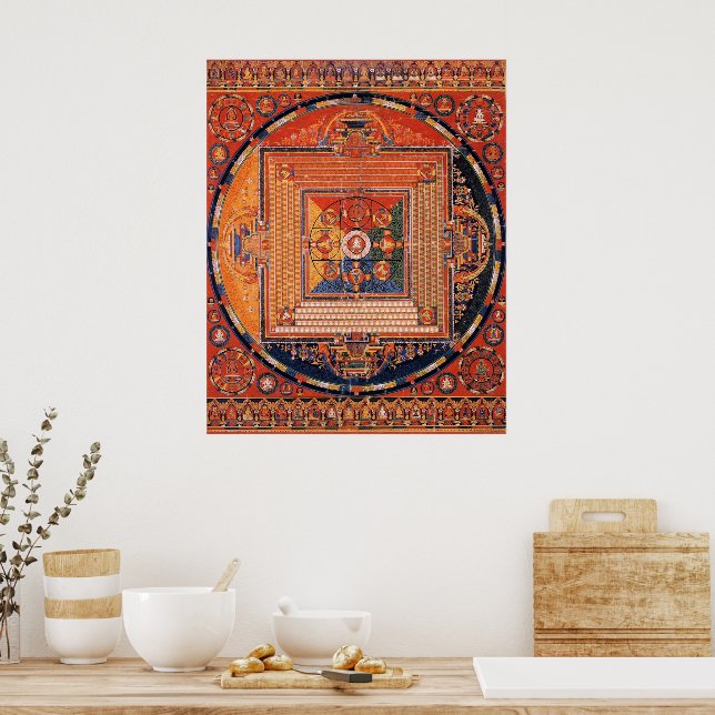 Mandala of Vajradhatu Thangka Poster (Kitchen)