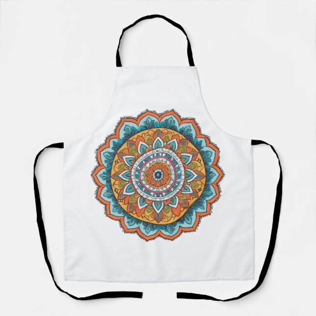 mandala of various colours apron (Front)