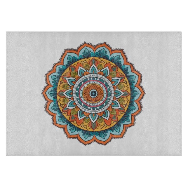mandala of various colours cutting board (Front)