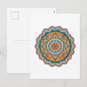 mandala of various colours holiday postcard