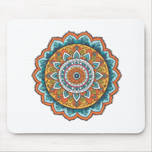 mandala of various colours mouse pad