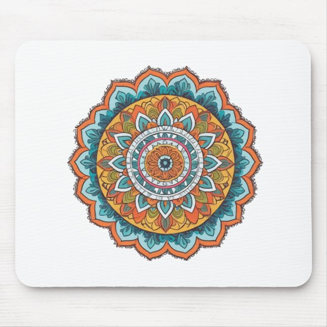 mandala of various colours mouse pad (Front)
