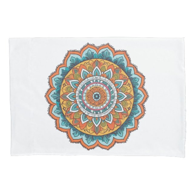 mandala of various colours pillowcase (Front)