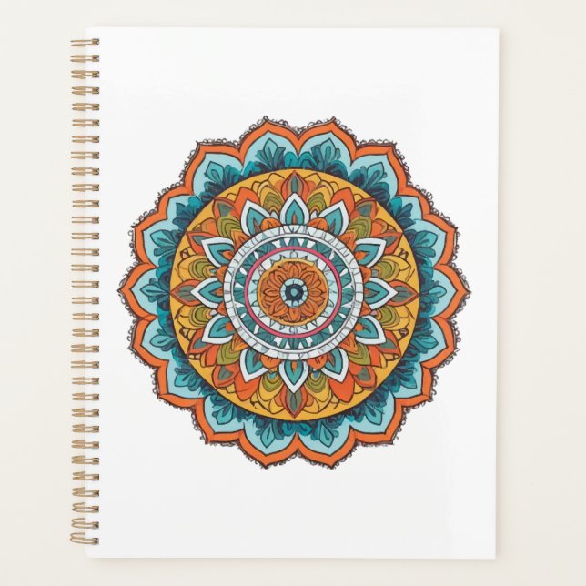 mandala of various colours planner (Front)
