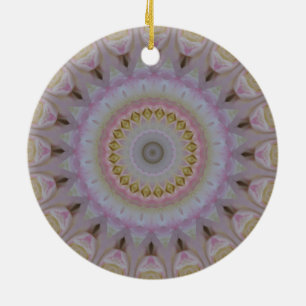 Mandala Of Yellow Roses Ceramic Tree Decoration